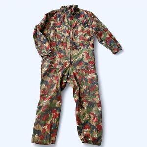 Vintage Swiss army alpenflage pilot fighter coveralls zip front military gear